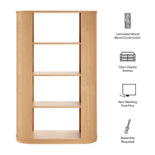Load image into Gallery viewer, Ann 74 Inch Curved 4 Tier Bookshelf in Natural