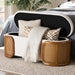 Load image into Gallery viewer, Basel Cream Boucle Fabric Storage Bench with Woven Rattan