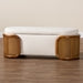 Load image into Gallery viewer, Basel Cream Boucle Fabric Storage Bench with Woven Rattan