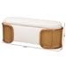 Load image into Gallery viewer, Basel Cream Boucle Fabric Storage Bench with Woven Rattan