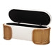 Load image into Gallery viewer, Basel Cream Boucle Fabric Storage Bench with Woven Rattan