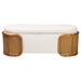 Load image into Gallery viewer, Basel Cream Boucle Fabric Storage Bench with Woven Rattan