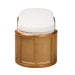 Load image into Gallery viewer, Basel Cream Boucle Fabric Storage Bench with Woven Rattan