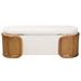 Load image into Gallery viewer, Basel Cream Boucle Fabric Storage Bench with Woven Rattan-6