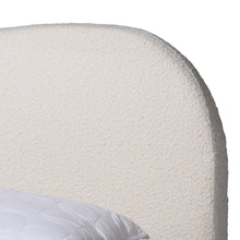 Load image into Gallery viewer, Basel Cream Boucle and Oak Brown Finished Wood Queen Size Platform Bed