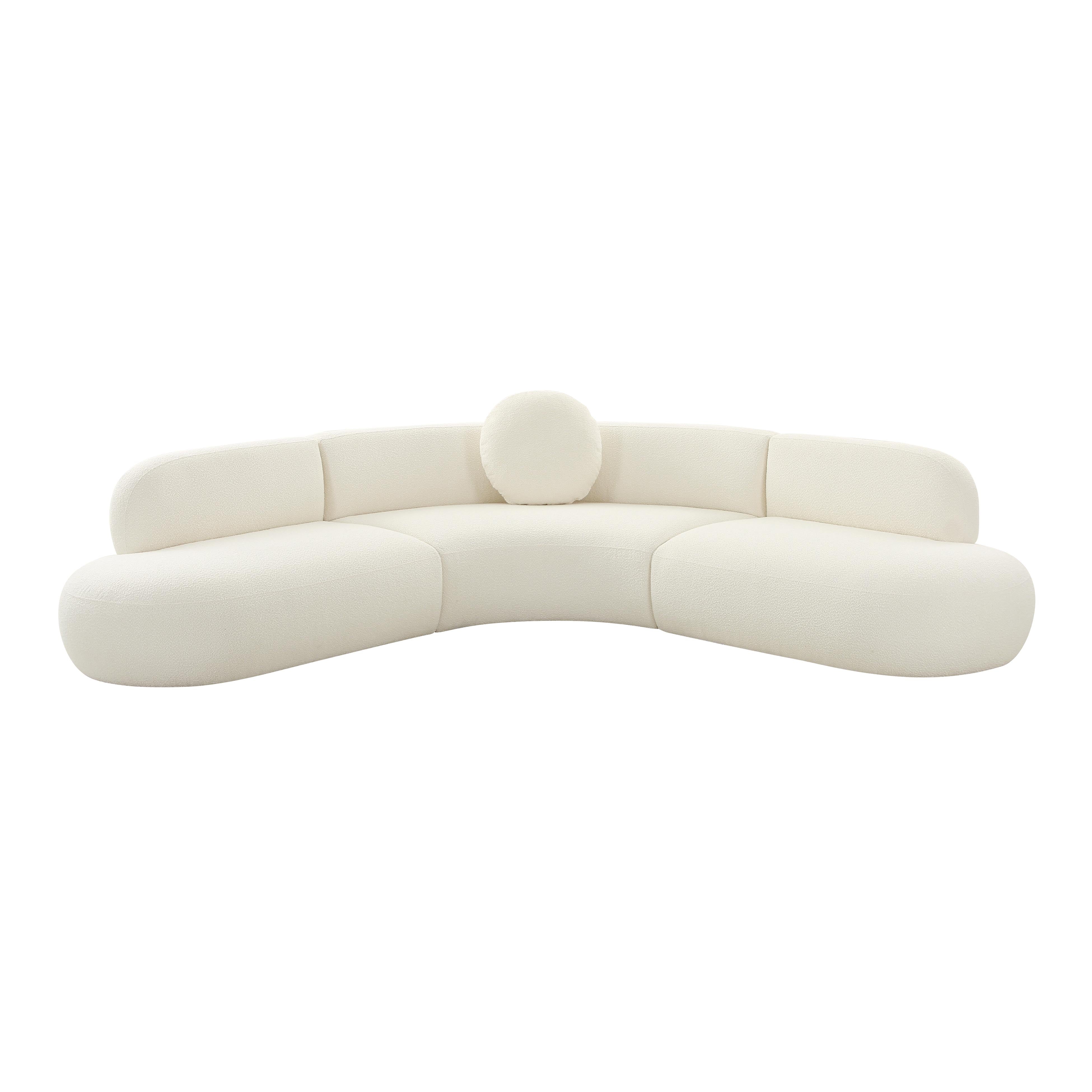 Bibi Curved Cream Boucle Sectional