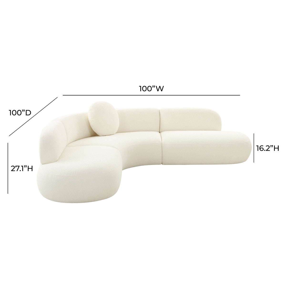 Bibi Curved Cream Boucle Sectional