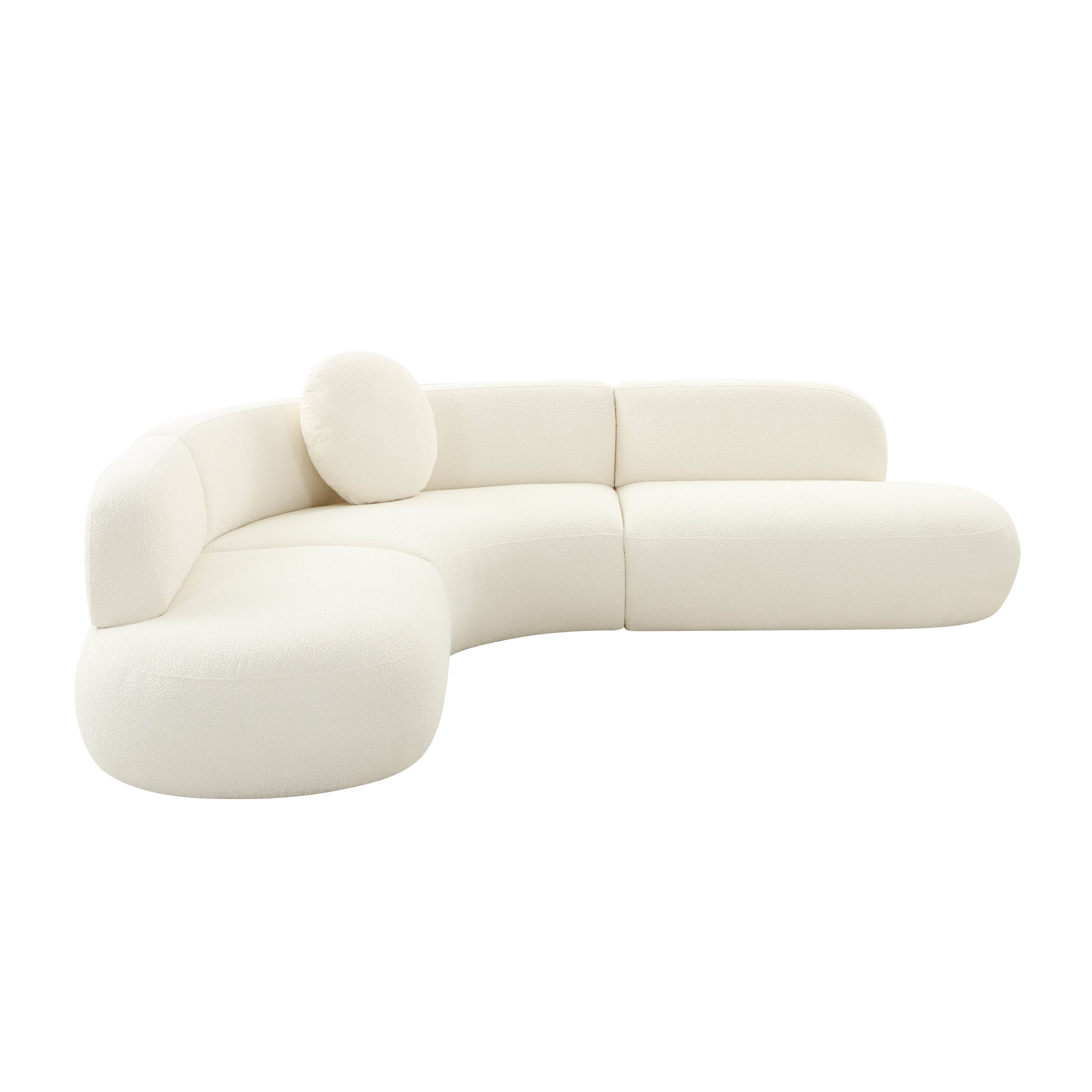 Bibi Curved Cream Boucle Sectional