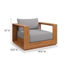 Load image into Gallery viewer, Brentwood Outdoor Patio Acacia Wood Armchair