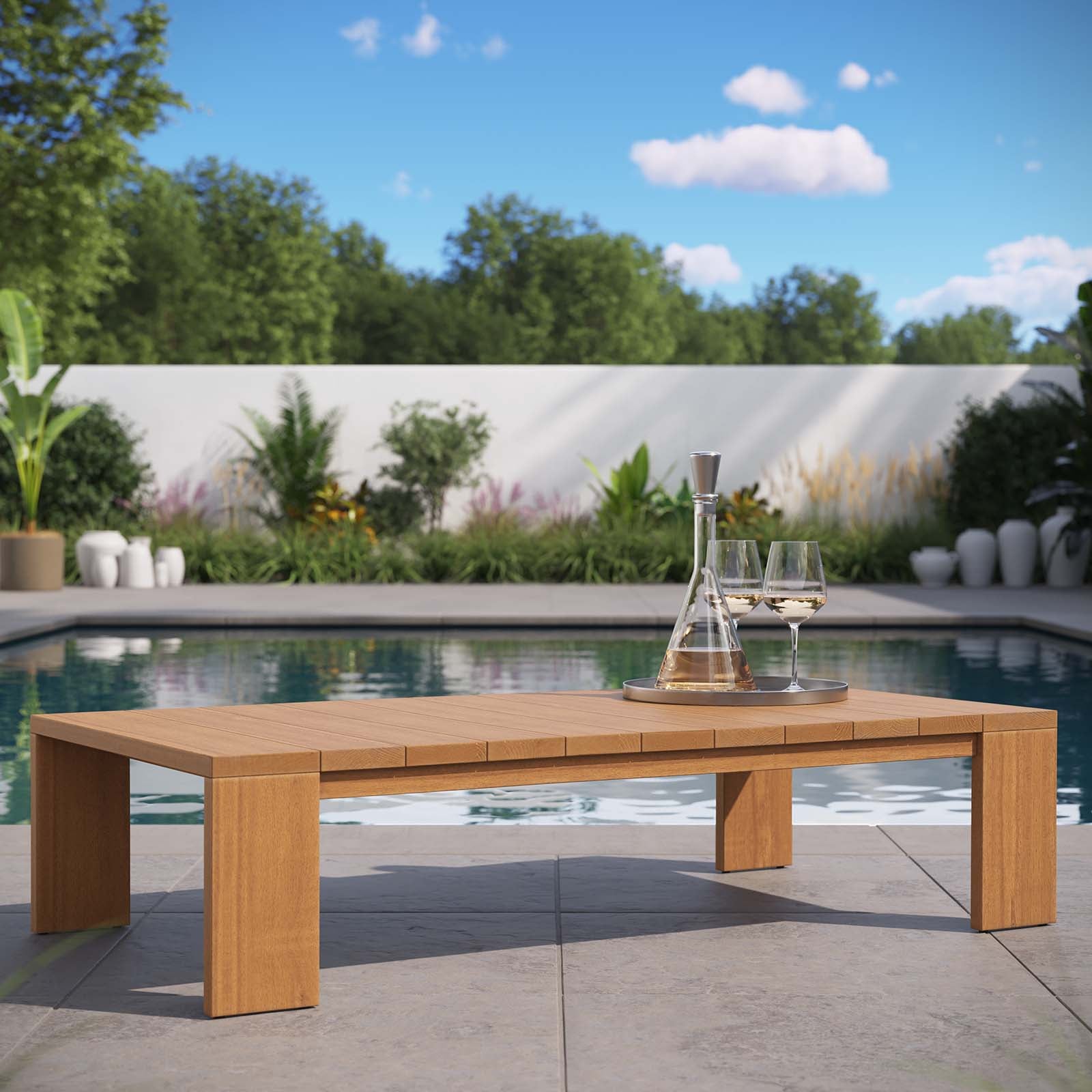 Brentwood Outdoor Patio Acacia Wood Coffee Table