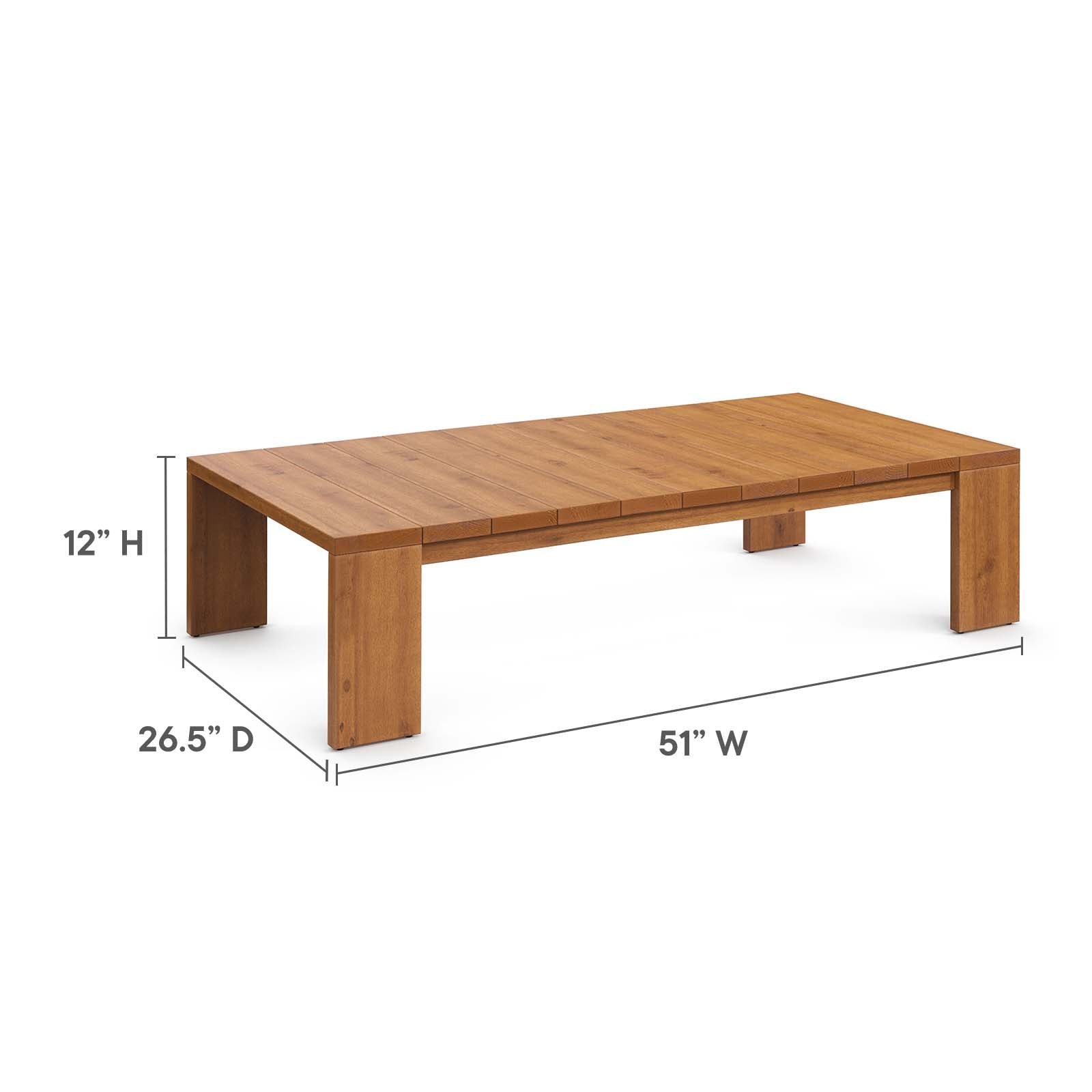 Brentwood Outdoor Patio Acacia Wood Coffee Table