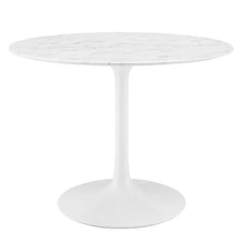 Load image into Gallery viewer, Lippa 40" Round Faux Marble Dining Table in White