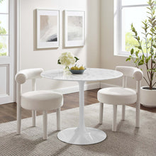 Load image into Gallery viewer, Lippa 40" Round Faux Marble Dining Table in White