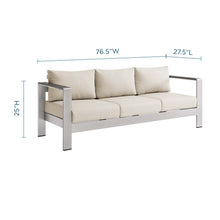 Load image into Gallery viewer, Shore Outdoor Patio Aluminum Sofa