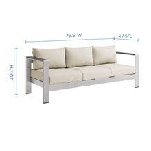 Load image into Gallery viewer, Shore Outdoor Patio Aluminum Sofa