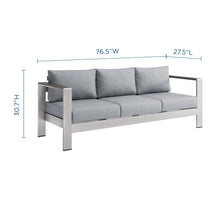 Load image into Gallery viewer, Shore Outdoor Patio Aluminum Sofa