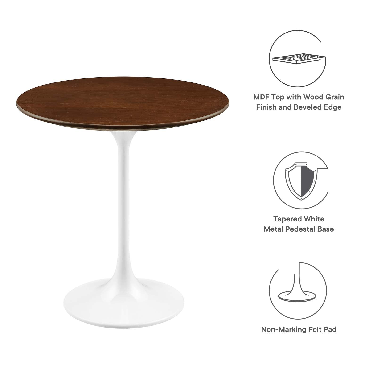 Tulip Side Table Walnut