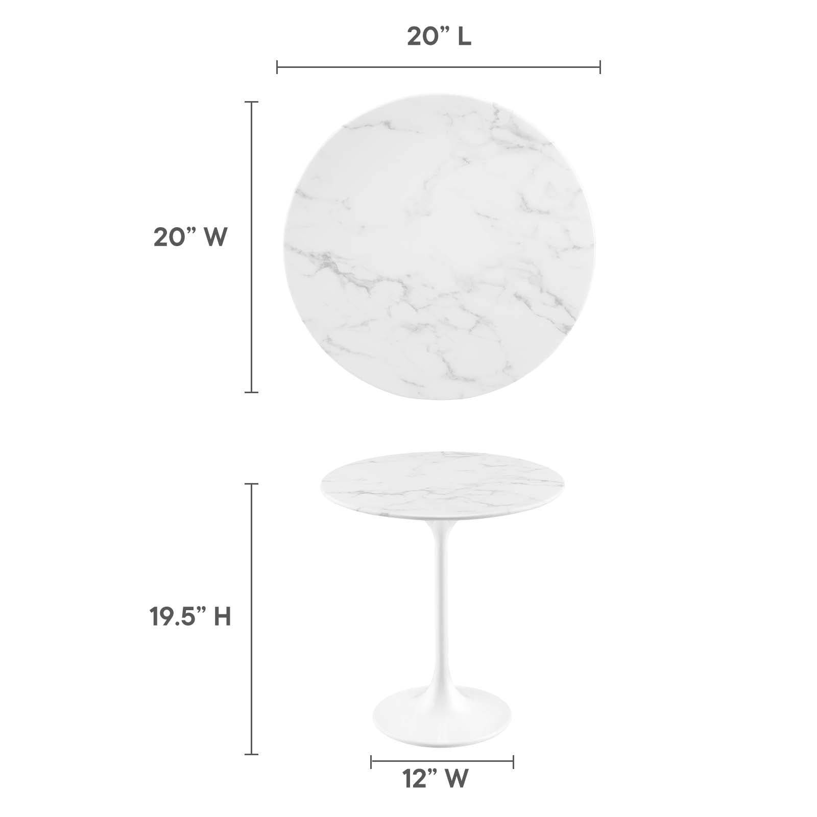 Tulip SideTable In Artificial Marble