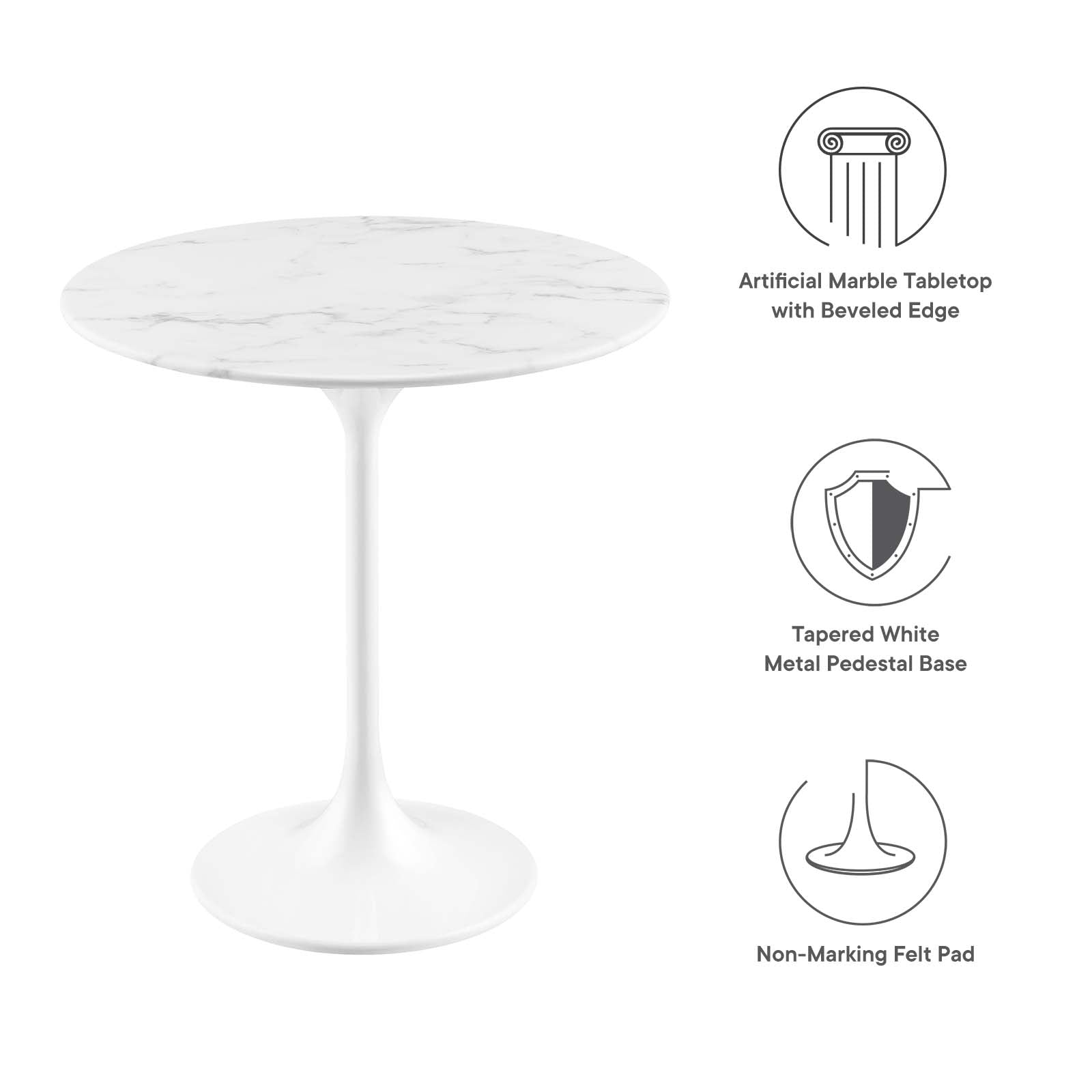 Tulip SideTable In Artificial Marble