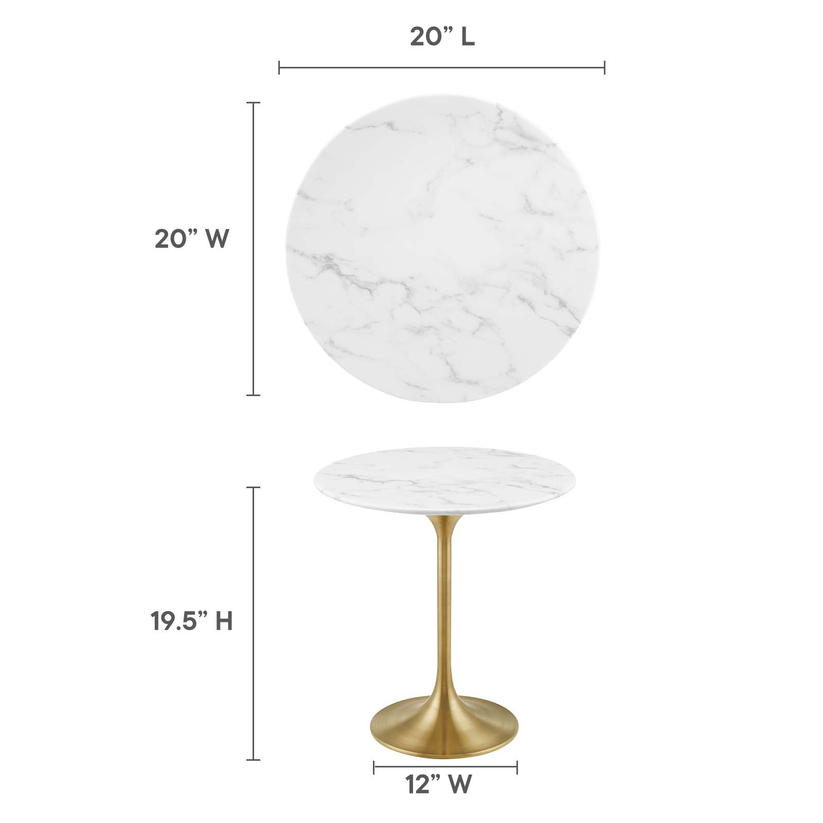 Tulip SideTable In Artificial Marble