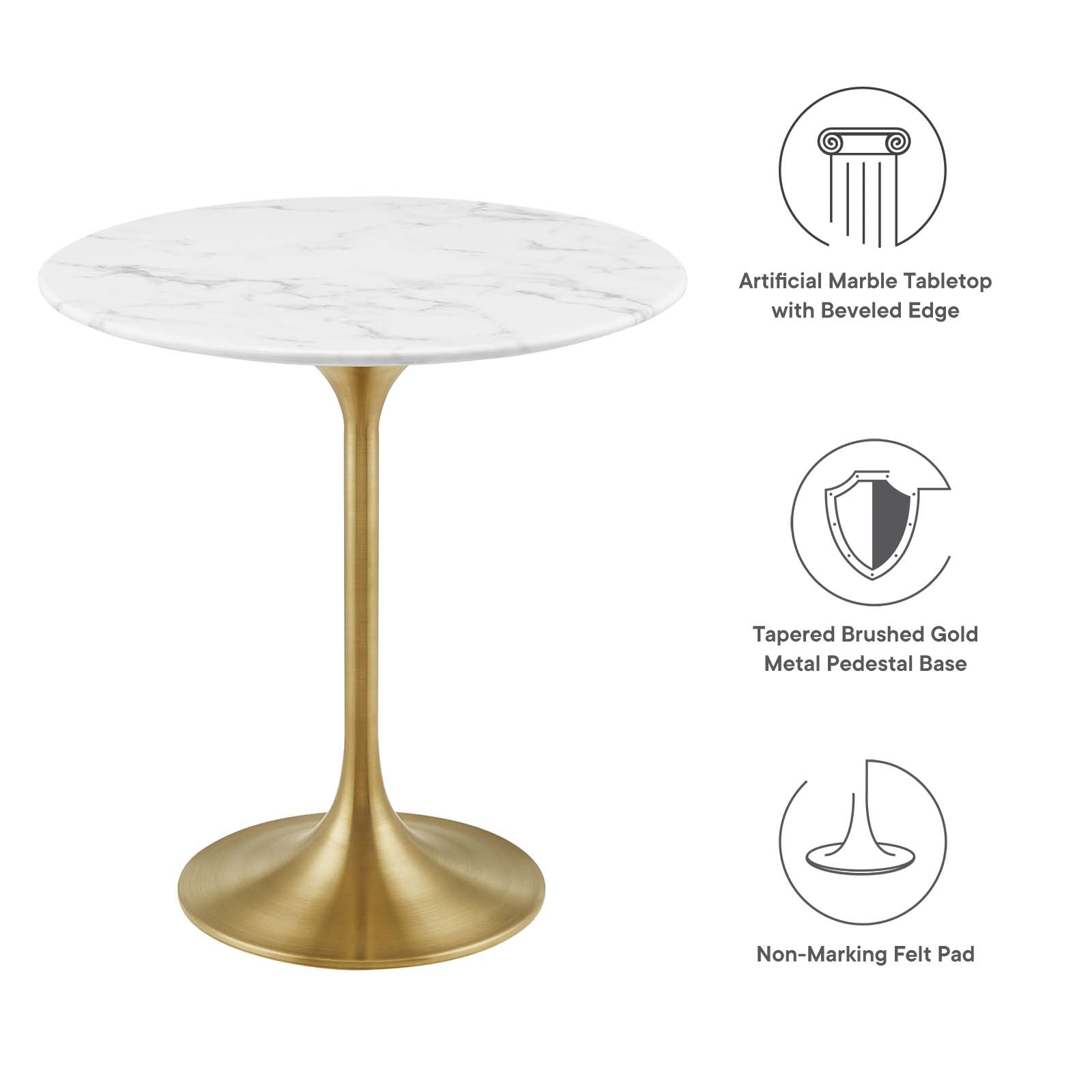 Tulip SideTable In Artificial Marble