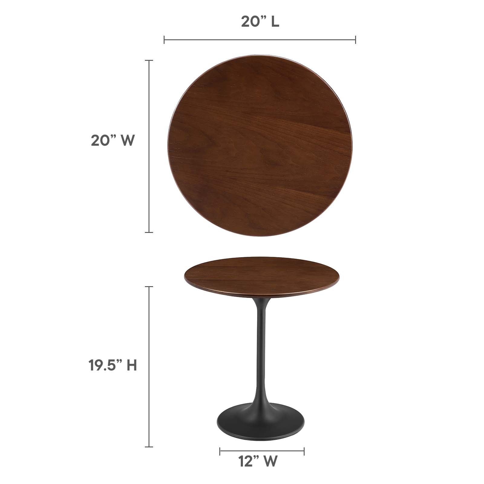 Tulip Side Table Walnut