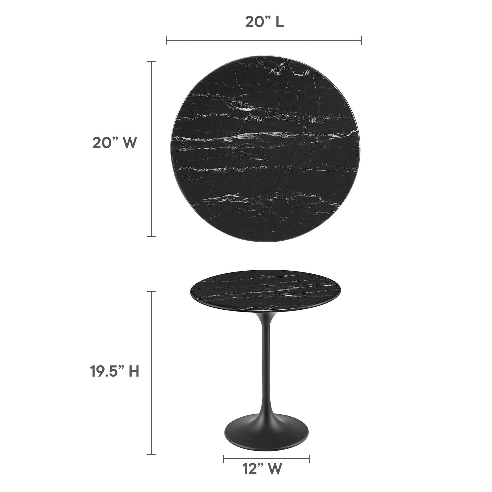 Tulip SideTable In Artificial Marble