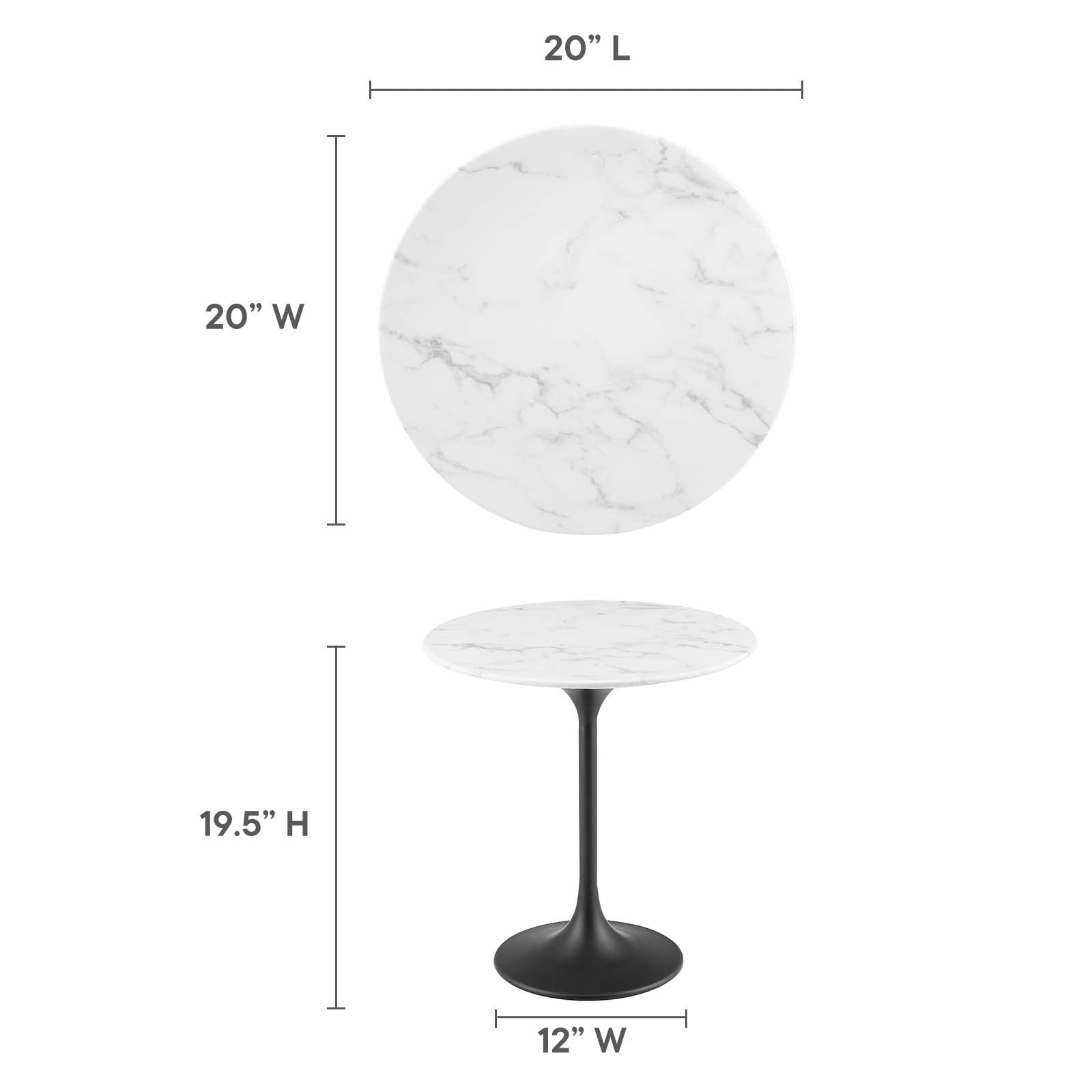 Tulip SideTable In Artificial Marble