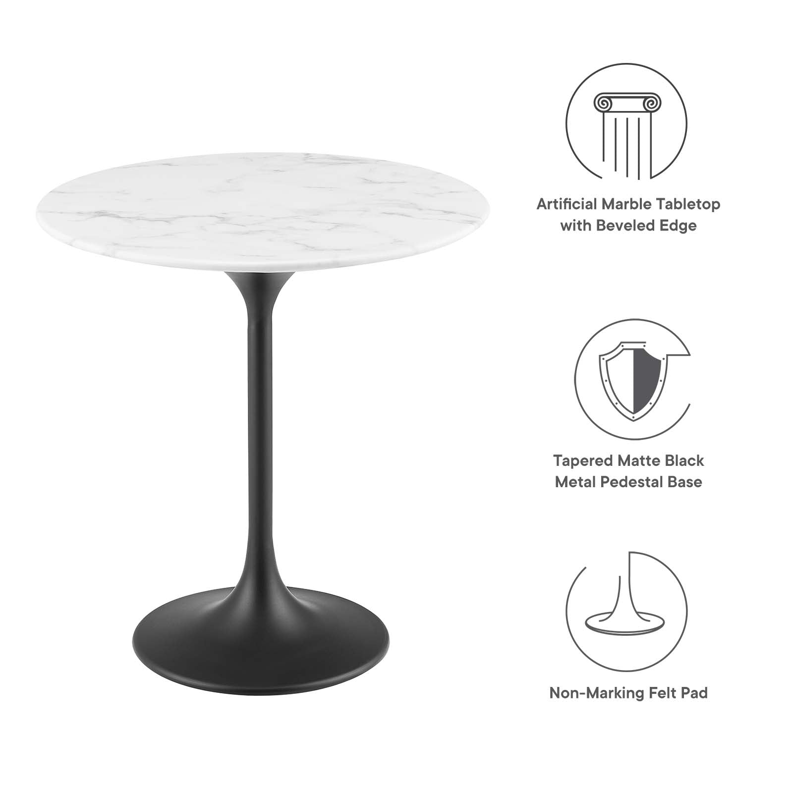 Tulip SideTable In Artificial Marble