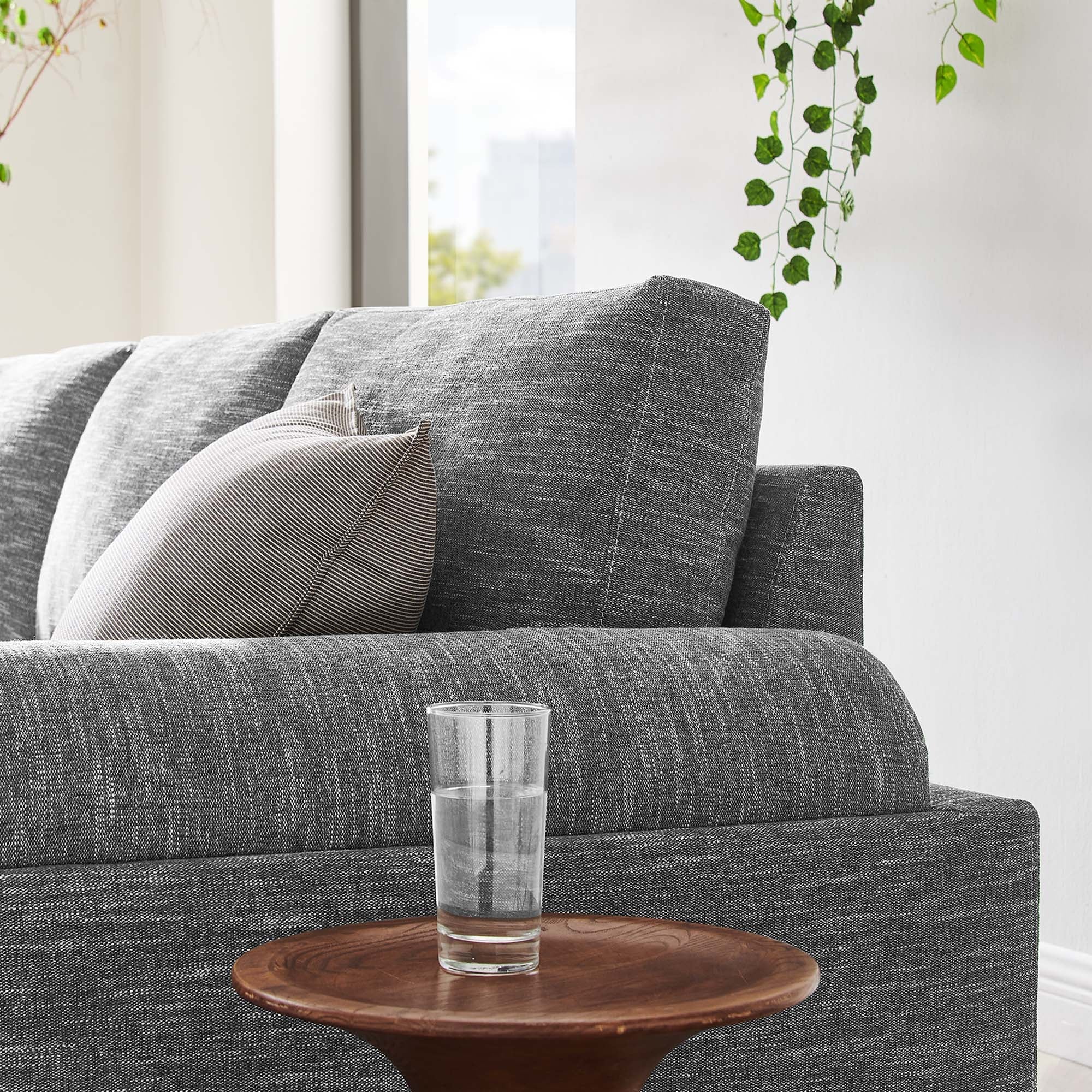 Oasis Upholstered Fabric Sofa: Modern Design, Cozy Seating, Stain-Resistant Comfort