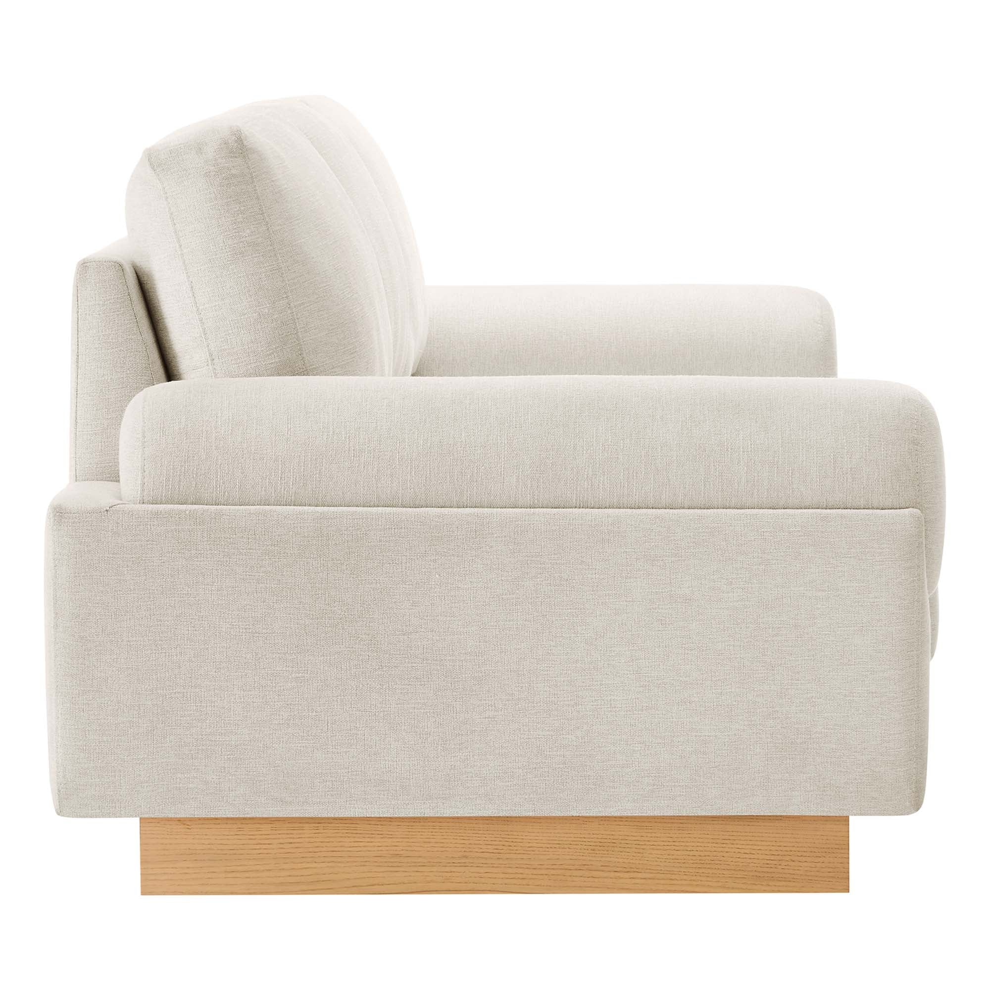Oasis Upholstered Fabric Sofa: Modern Design, Cozy Seating, Stain-Resistant Comfort