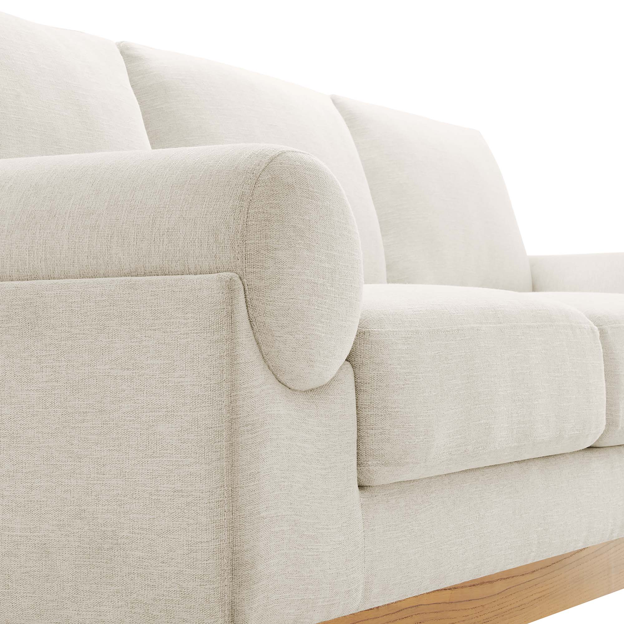 Oasis Upholstered Fabric Sofa: Modern Design, Cozy Seating, Stain-Resistant Comfort