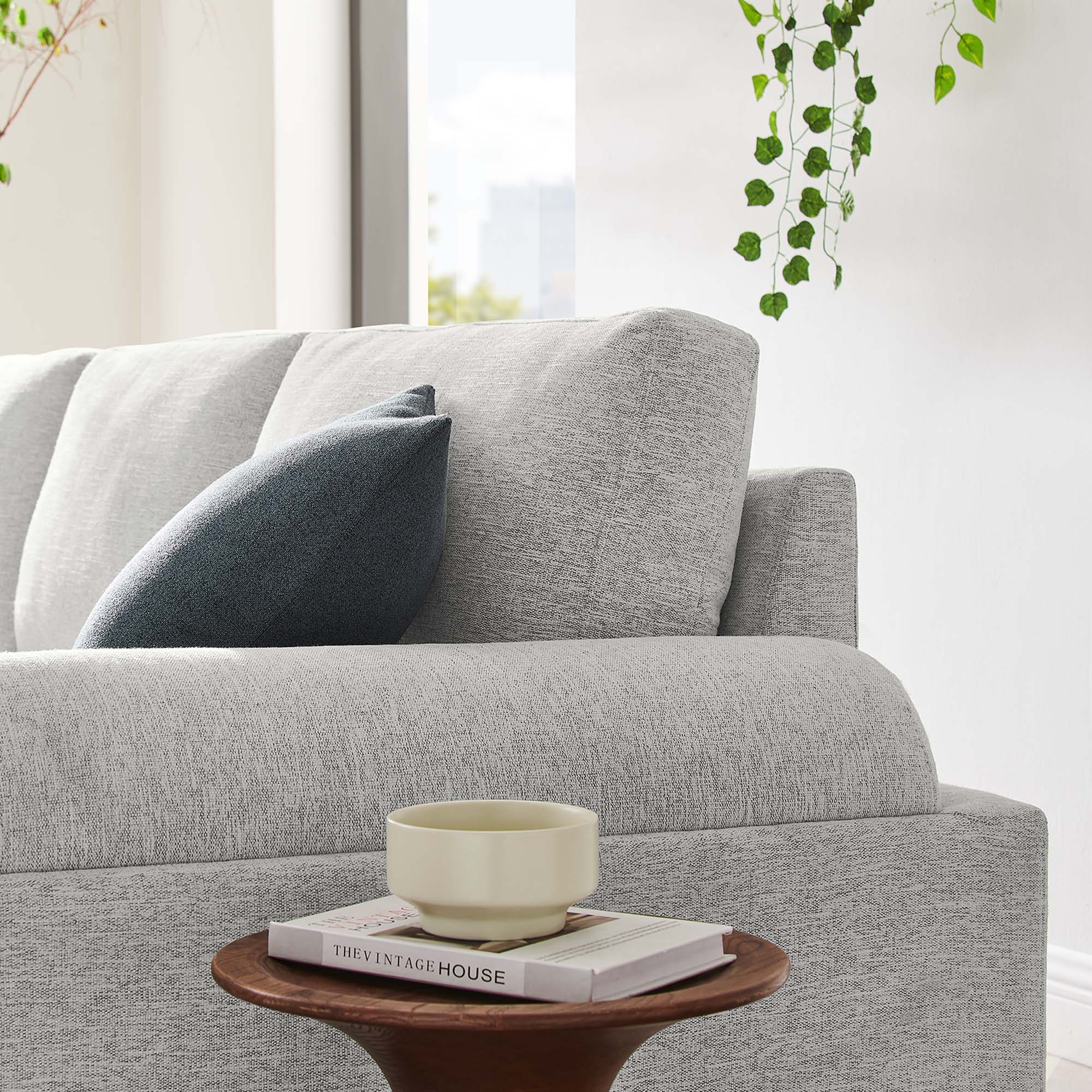 Oasis Upholstered Fabric Sofa: Modern Design, Cozy Seating, Stain-Resistant Comfort