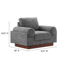 Load image into Gallery viewer, Oasis Upholstered Fabric Armchair: Modern Design, Cozy Seat, Stain-Resistant Comfort