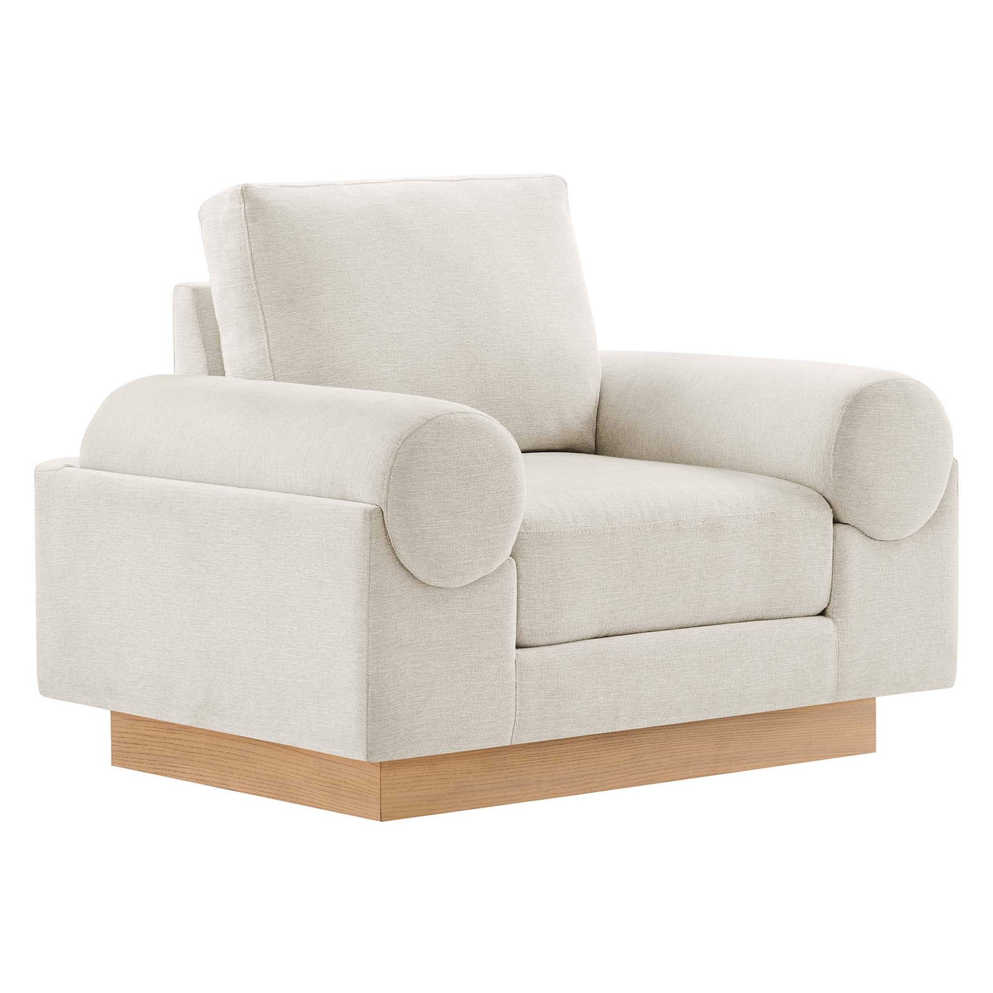 Oasis Upholstered Fabric Armchair: Modern Design, Cozy Seat, Stain-Resistant Comfort