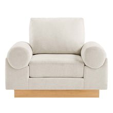 Load image into Gallery viewer, Oasis Upholstered Fabric Armchair: Modern Design, Cozy Seat, Stain-Resistant Comfort