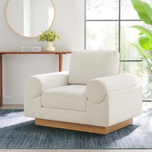 Load image into Gallery viewer, Oasis Upholstered Fabric Armchair: Modern Design, Cozy Seat, Stain-Resistant Comfort