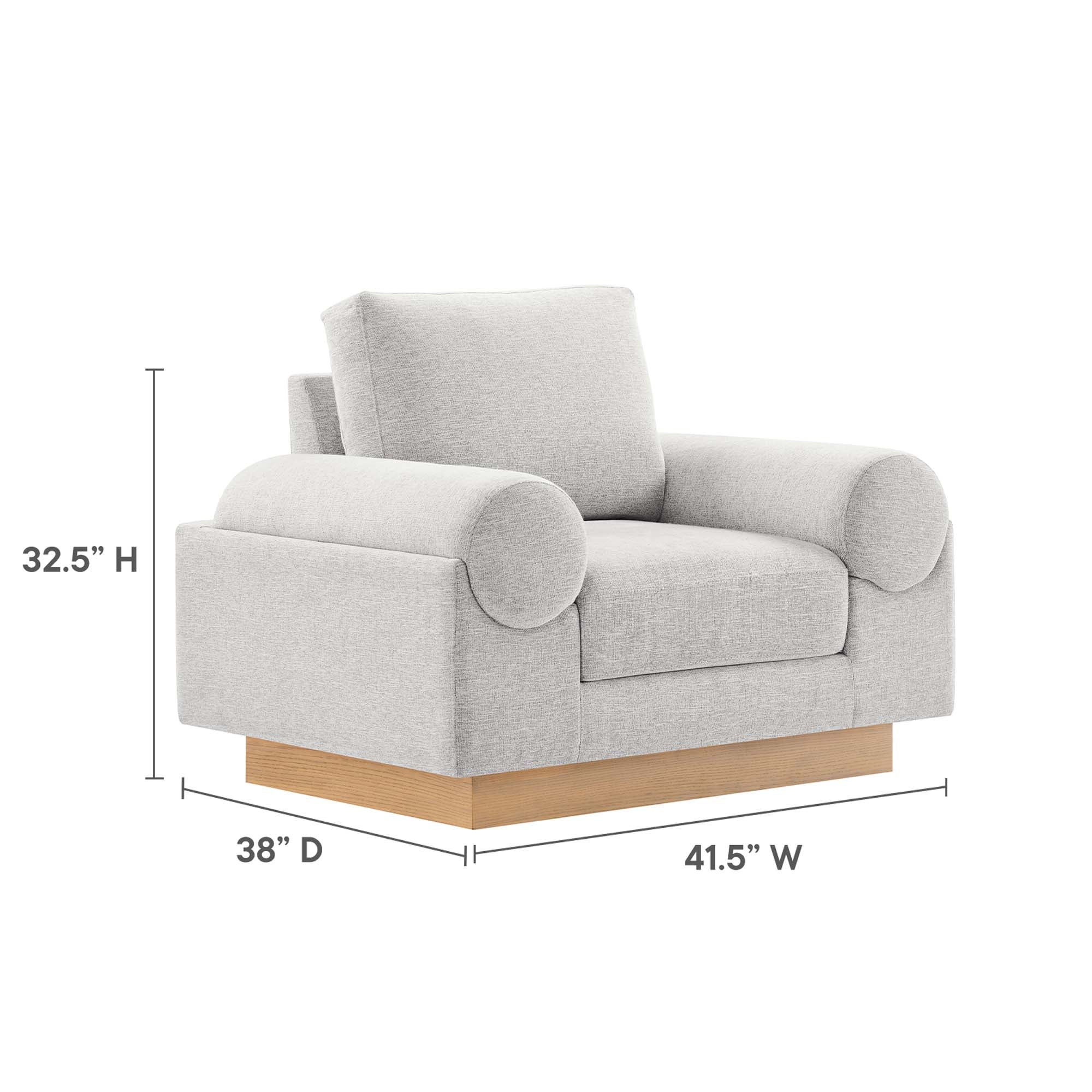 Oasis Upholstered Fabric Armchair: Modern Design, Cozy Seat, Stain-Resistant Comfort