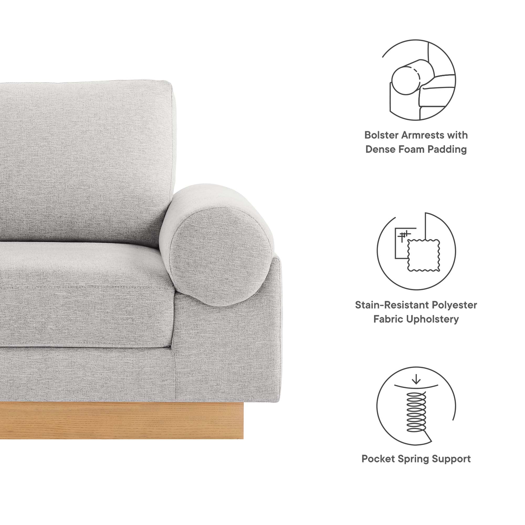 Oasis Upholstered Fabric Armchair: Modern Design, Cozy Seat, Stain-Resistant Comfort