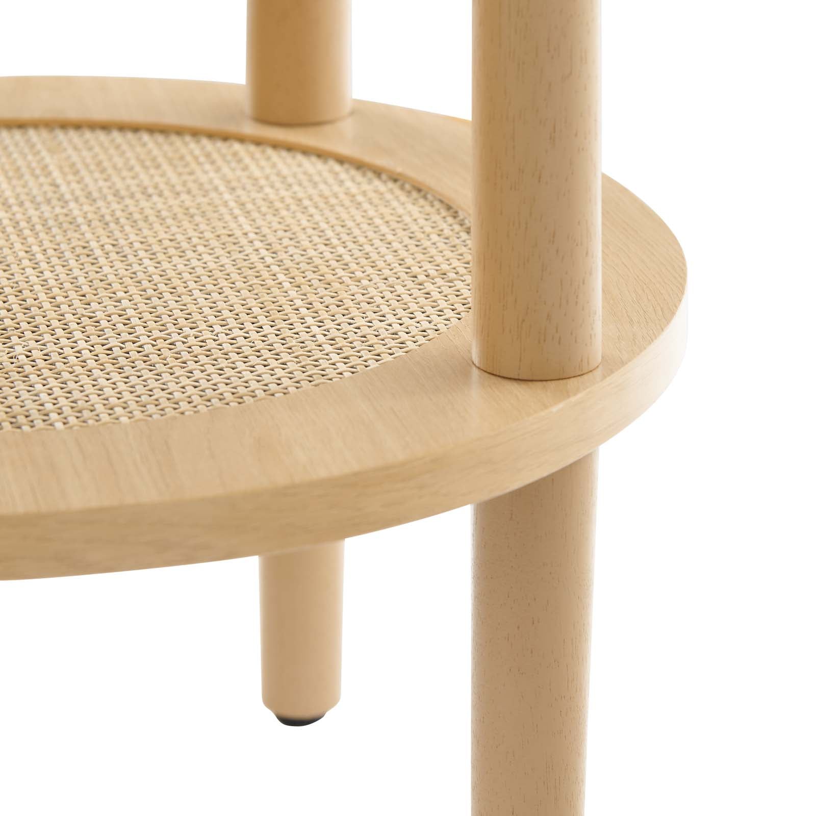 Delta Side Table With Rattan Shelf