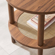 Load image into Gallery viewer, Delta Side Table With Rattan Shelf