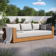 Load image into Gallery viewer, 94&quot; Brentwood Outdoor Patio Acacia Wood Sofa