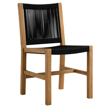Load image into Gallery viewer, Vienna Outdoor Patio Teak and Rope Armless Dining Chairs Set of 2