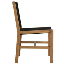 Load image into Gallery viewer, Vienna Outdoor Patio Teak and Rope Armless Dining Chairs Set of 2