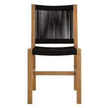 Load image into Gallery viewer, Vienna Outdoor Patio Teak and Rope Armless Dining Chairs Set of 2