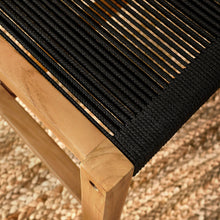Load image into Gallery viewer, Vienna Outdoor Patio Teak and Rope Armless Dining Chairs Set of 2