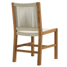 Load image into Gallery viewer, Vienna Outdoor Patio Teak and Rope Armless Dining Chairs Set of 2
