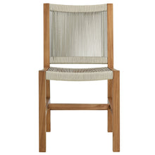 Load image into Gallery viewer, Vienna Outdoor Patio Teak and Rope Armless Dining Chairs Set of 2