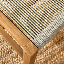 Load image into Gallery viewer, Vienna Outdoor Patio Teak and Rope Armless Dining Chairs Set of 2