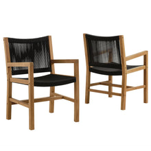 Load image into Gallery viewer, Vienna Outdoor Patio Teak and Rope Dining Armchairs Set of 2